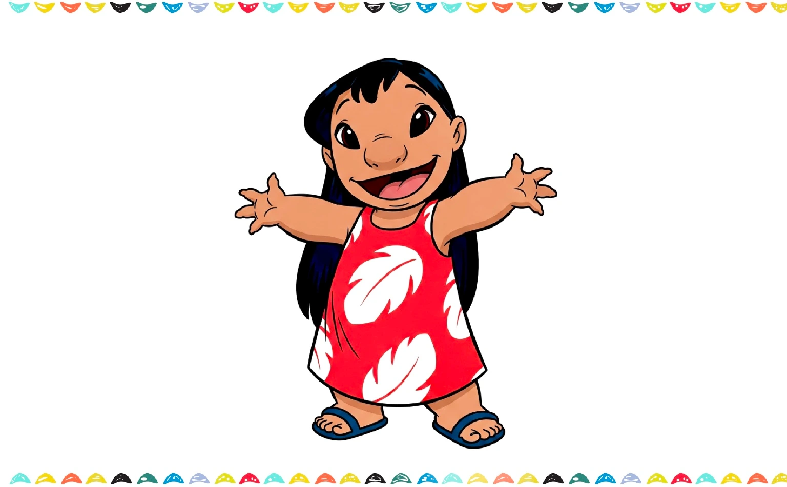 How to draw Lilo - finished colored drawing of Lilo step 12
