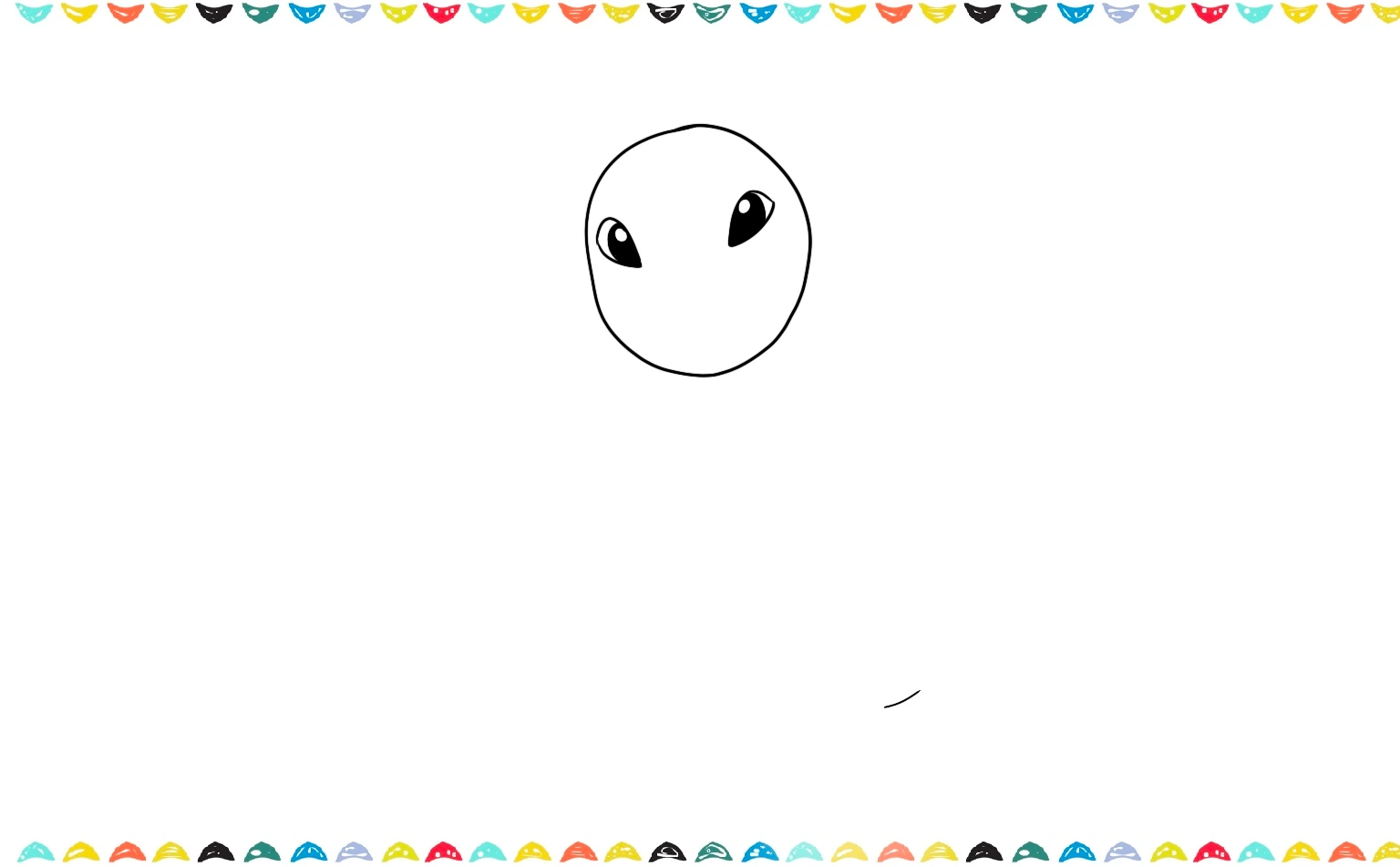 Draw two large, almond shape eyes to the Lilo drawing step 3