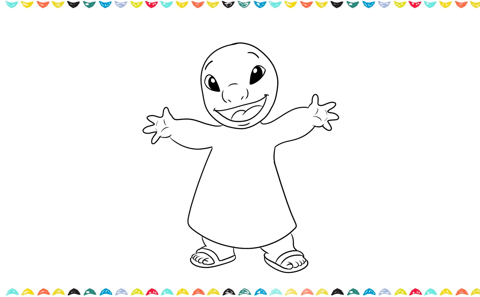 add some simple sandals to the Lilo drawing step 9