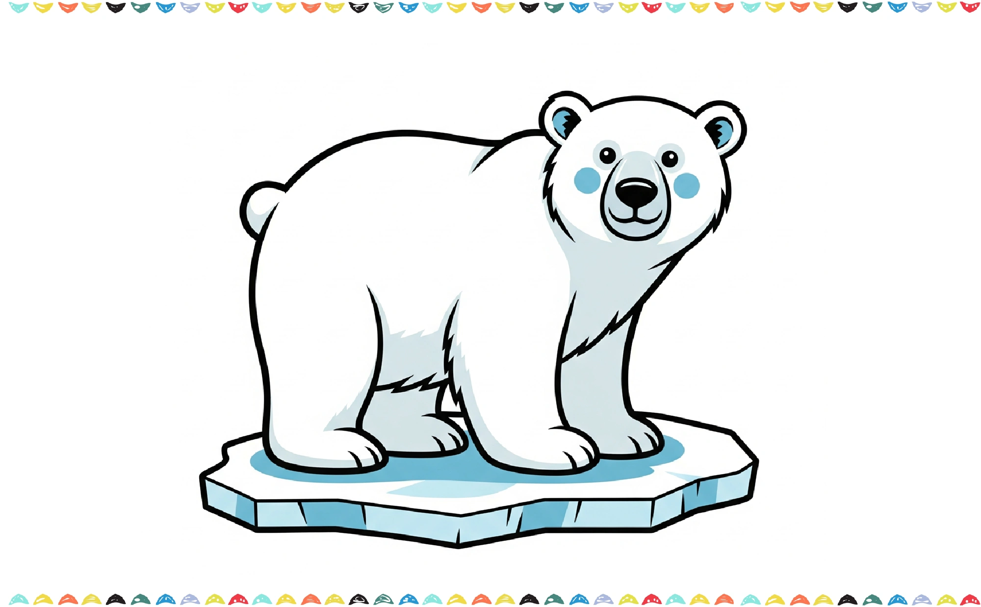 how to draw a polar bear - color the finished sketch step 10