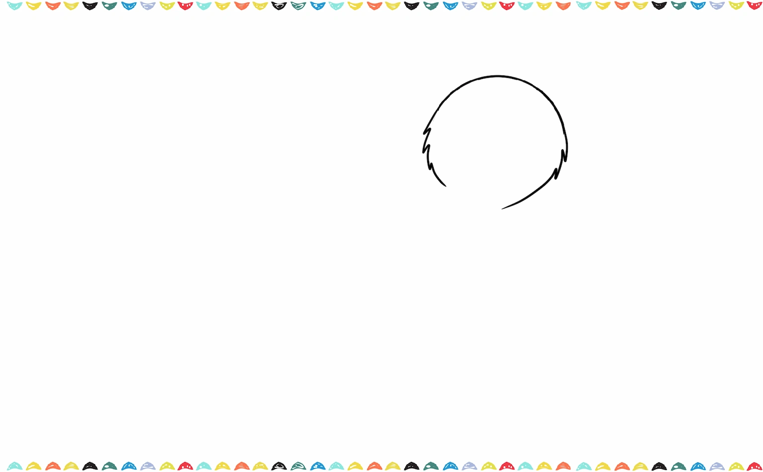 add zigzag lines to the polar bear's head drawing create the look of warm, fluffy fur step 2