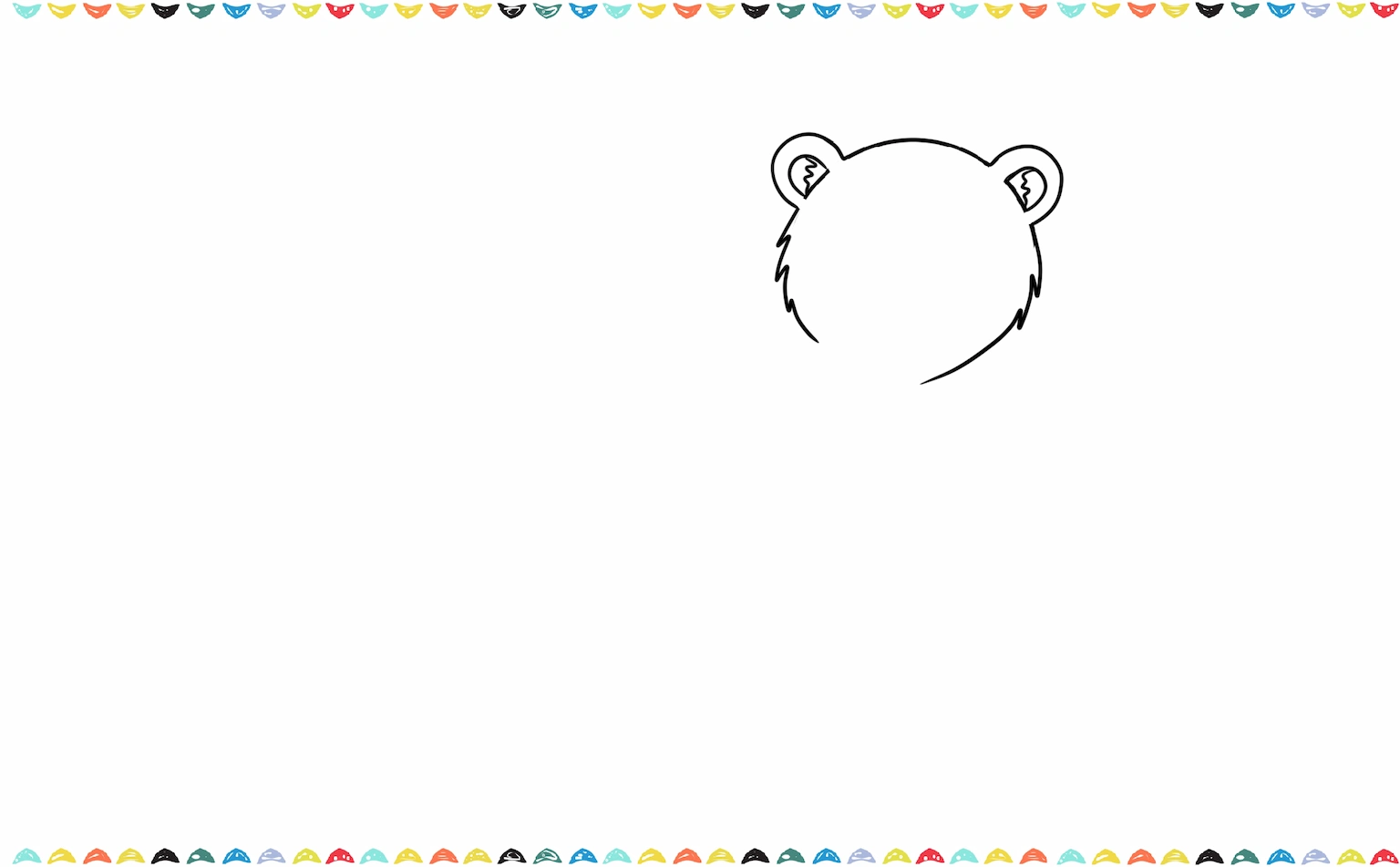 add round ear shapes on top of polar's head step 3