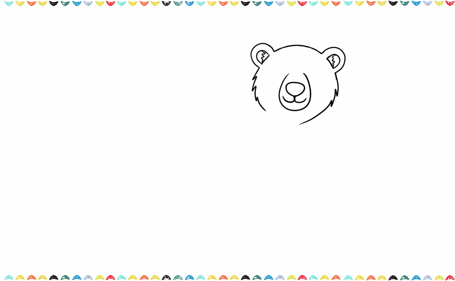 draw the nose and mouth of the polar bear step 4