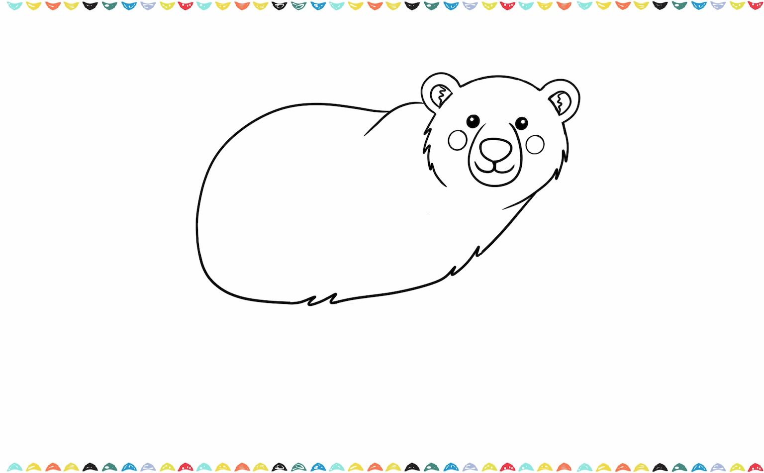 sketch the neck and body for the polar bear drawing step 6
