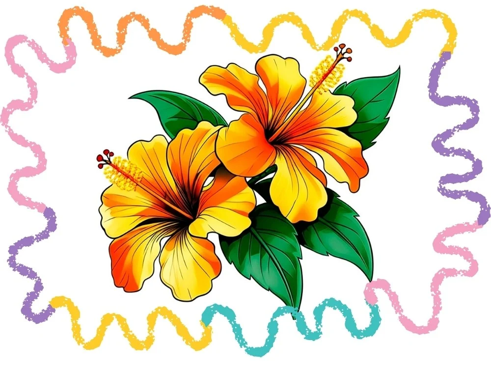 how to draw double hibiscus flowers cover image