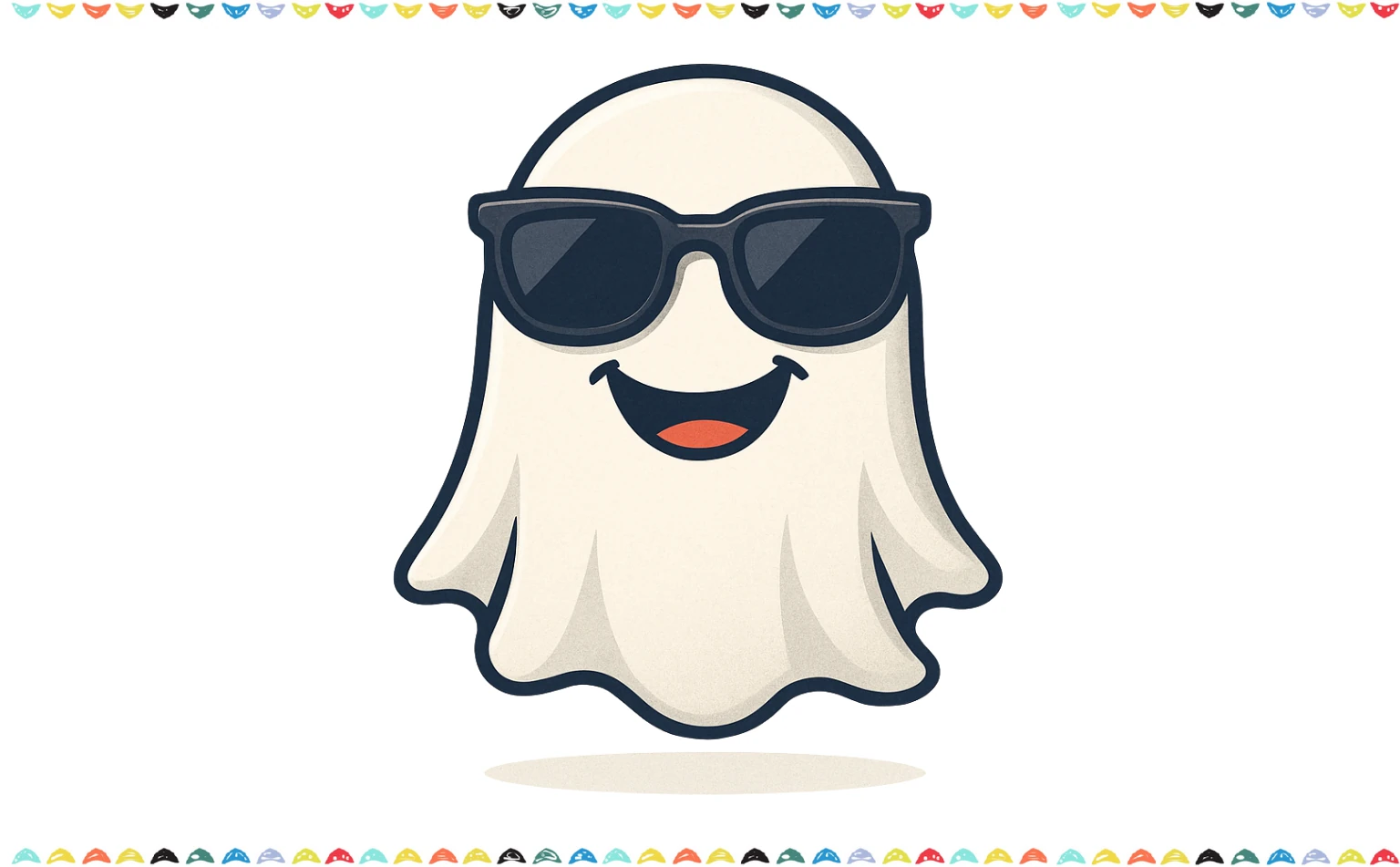 funny ghost drawing wearing sunglasses - playful ghost drawing ideas for kids 11