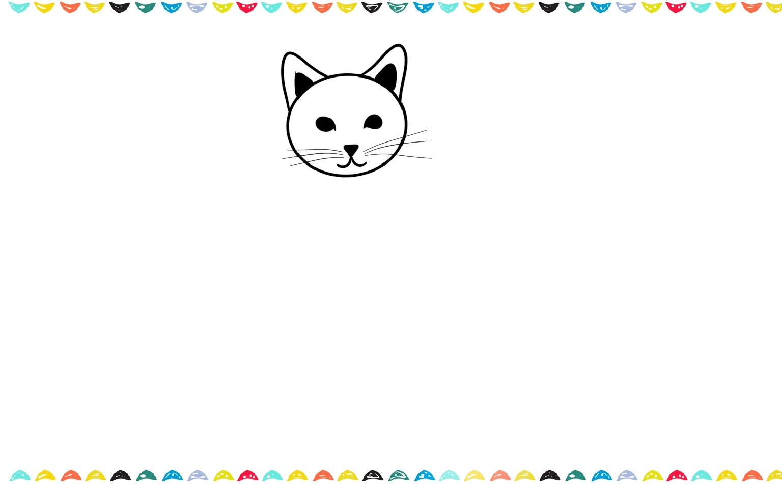 Draw two small circles for eyes, a tiny triangle for a nose, and a gentle curved line for a mouth, all on a basic, rounded head shape step 2
