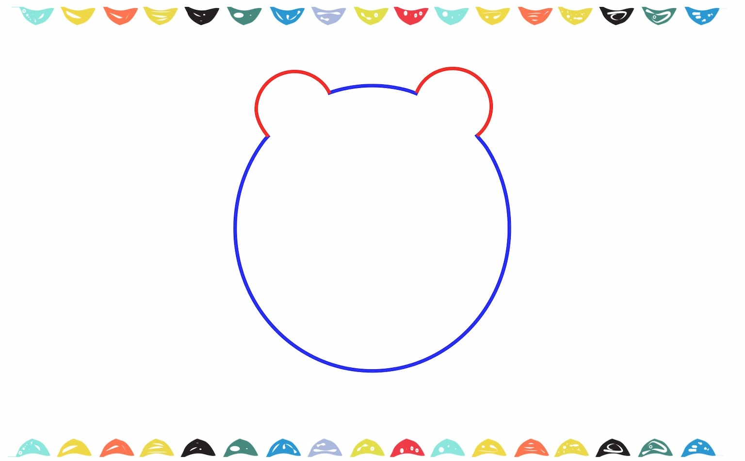 Connect and outline the frog's eyes to frog's body with curved lines step 3