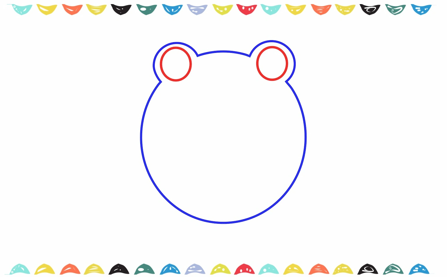 Adding smal circles inside the frog's eyes for the pupils step 4