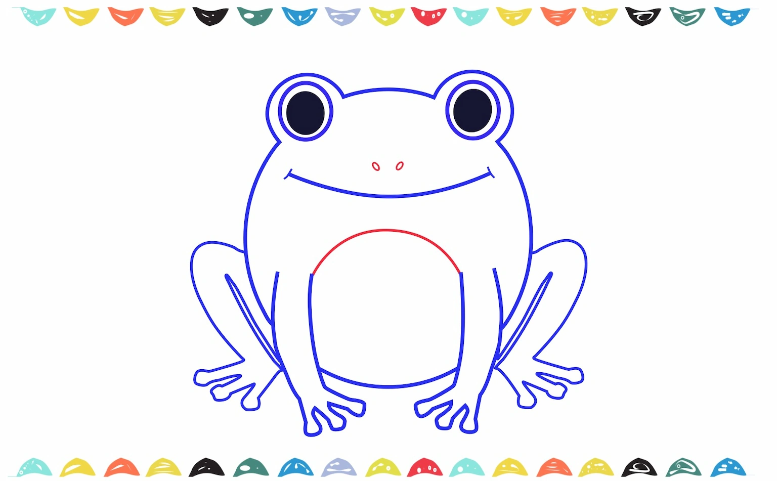 Adding realistic details to the frog drawing like nostrils step 9