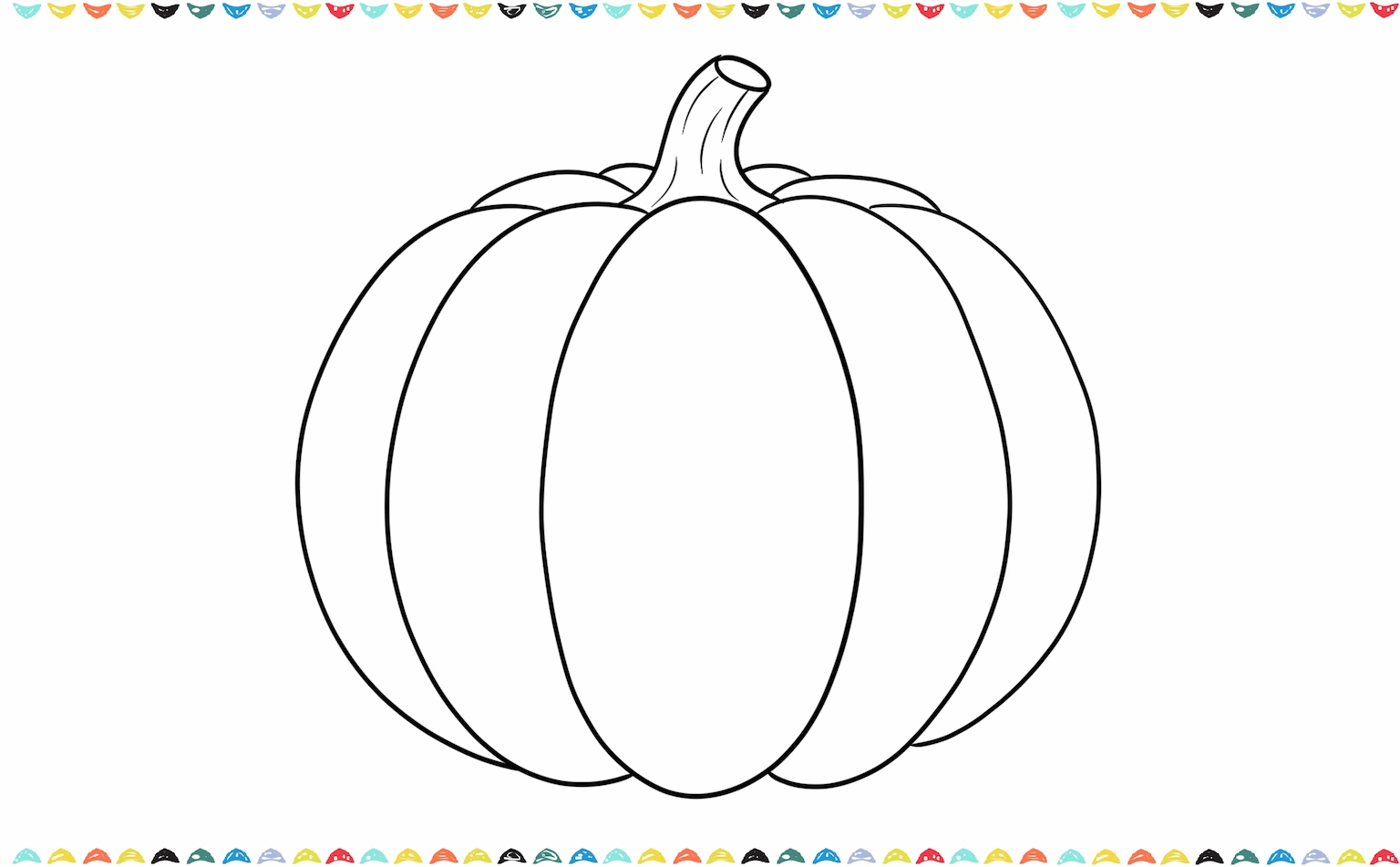 Sketch a small, curved rectangle on the top of the pumpkin to create the stem step 6