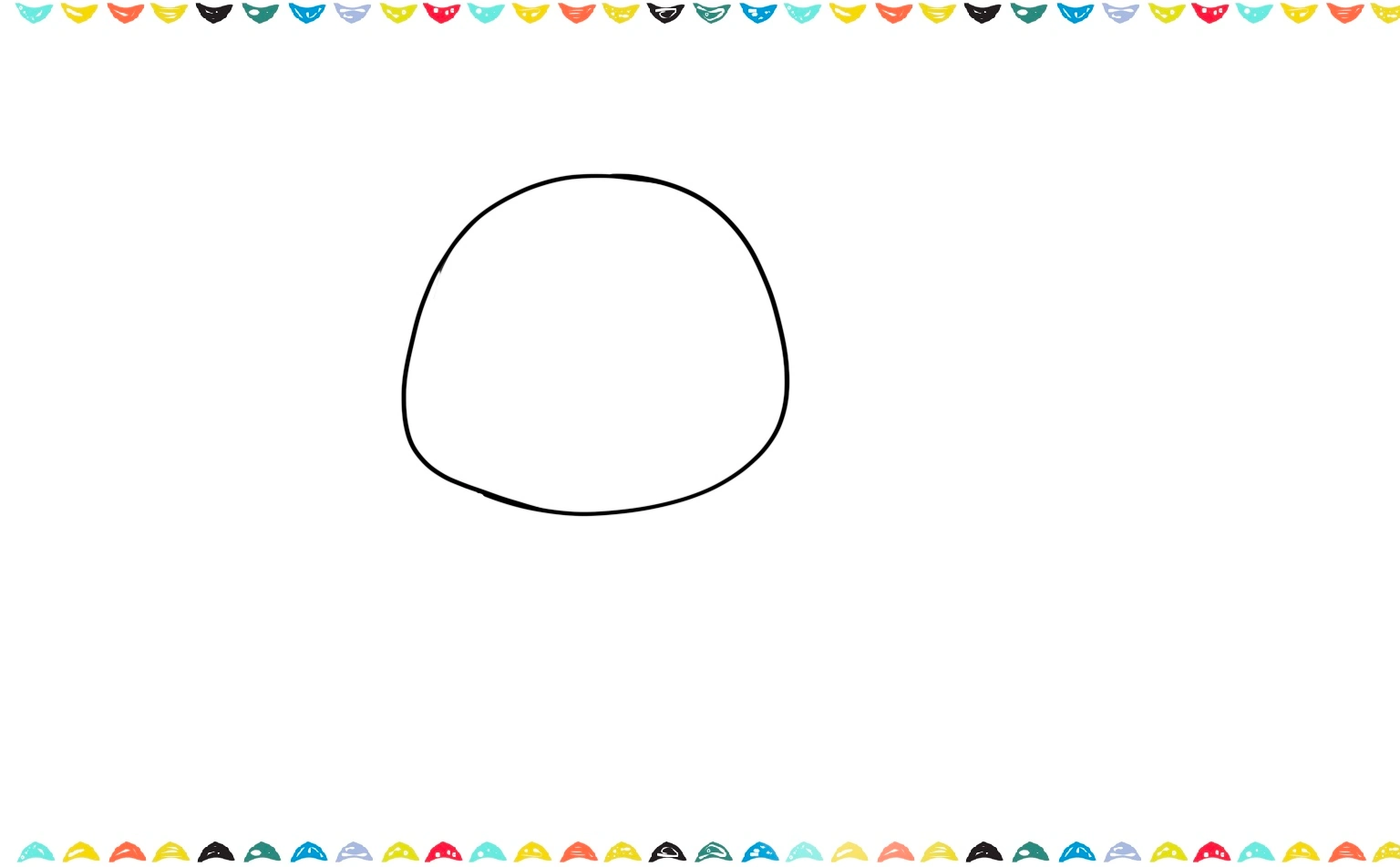 sketch a large, smooth circle for the puppy's head step 1