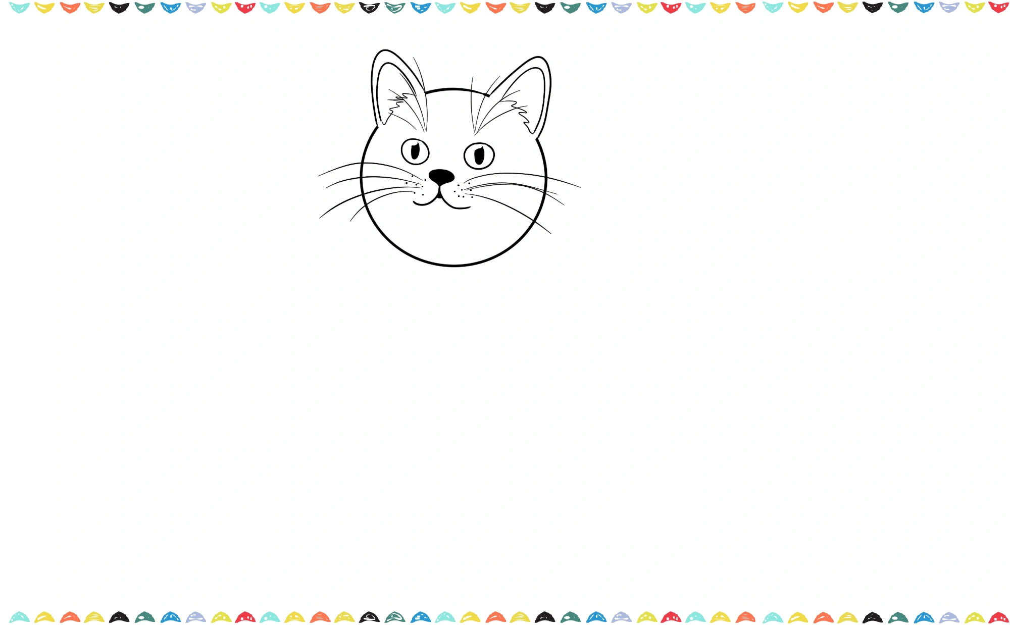 Add two large, upright triangles drawn on top to represent the ears step 6
