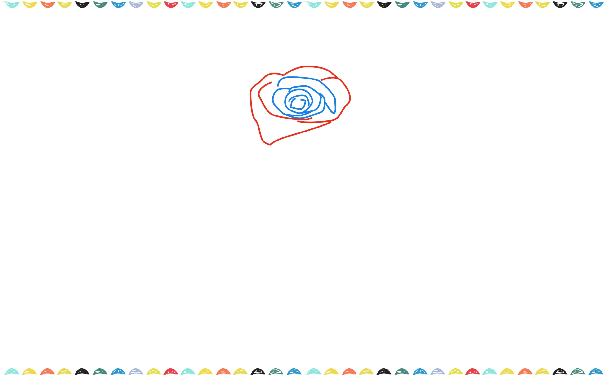 draw a series of wavy, circular lines around the center of a rose showing the irregular shape of the rose petals step 4