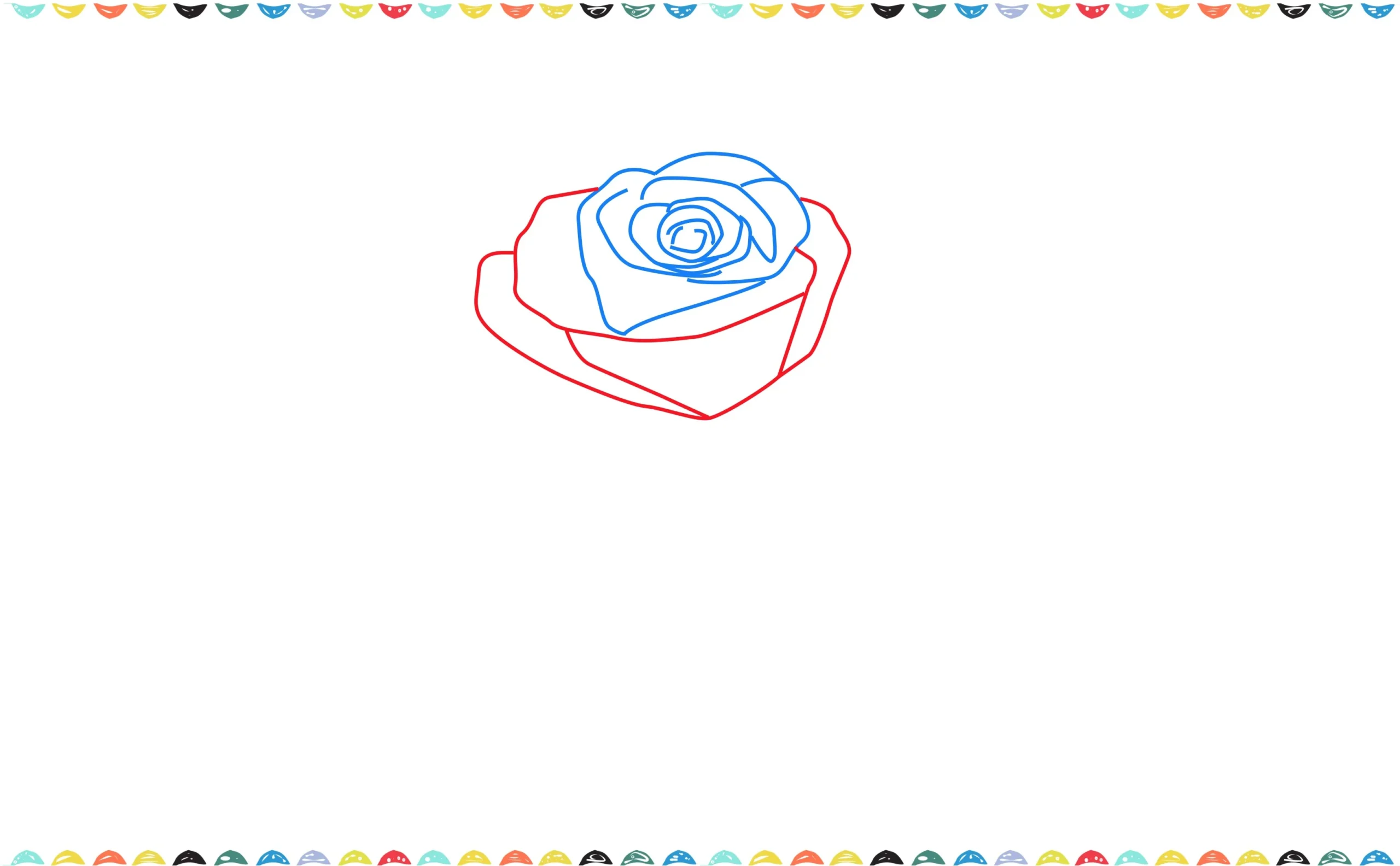 add large, overlapping petals around the inner spiral of a rose sketch step 5