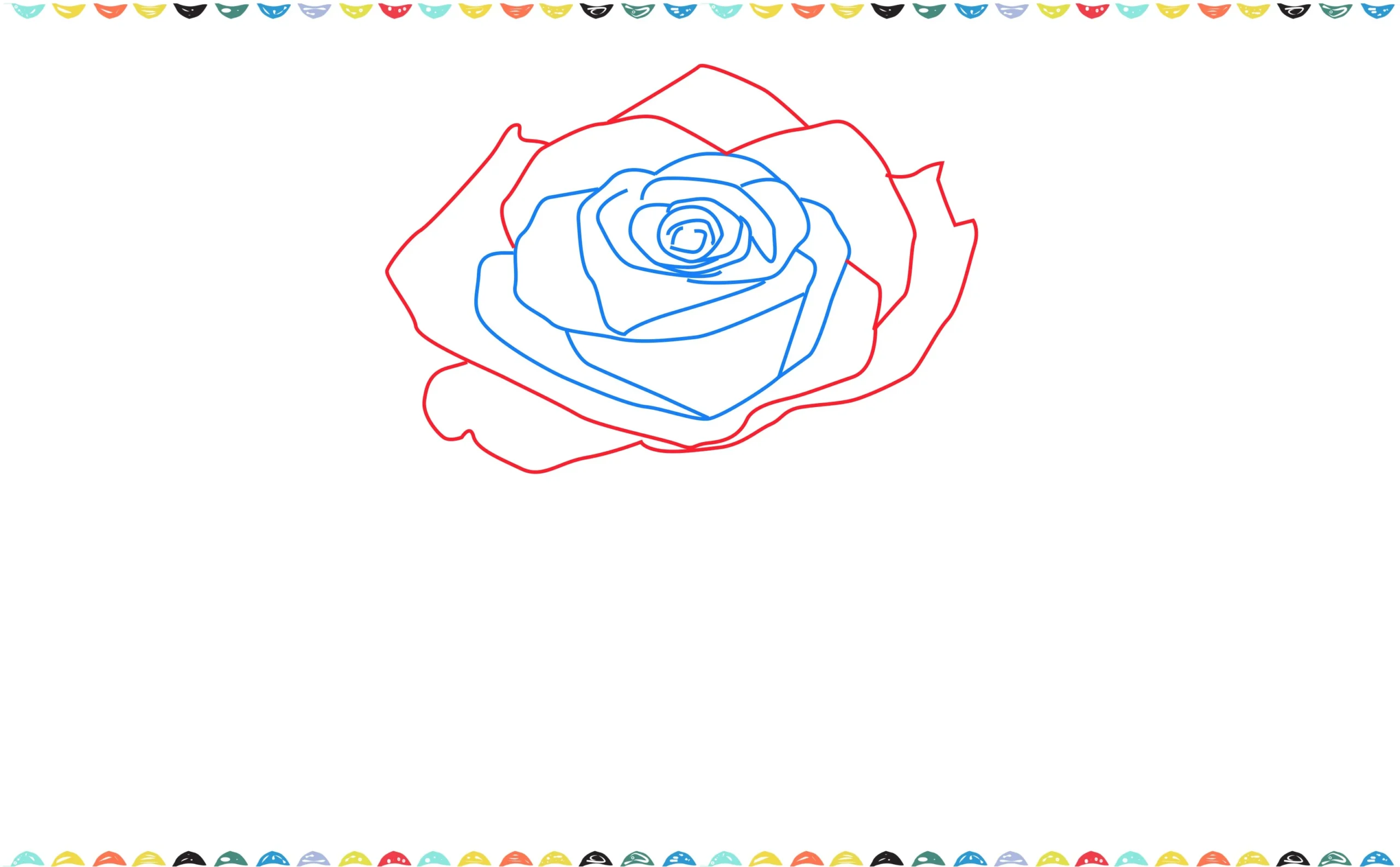 add wavy lines to mimic the natural curves of the outer rose petals step 6