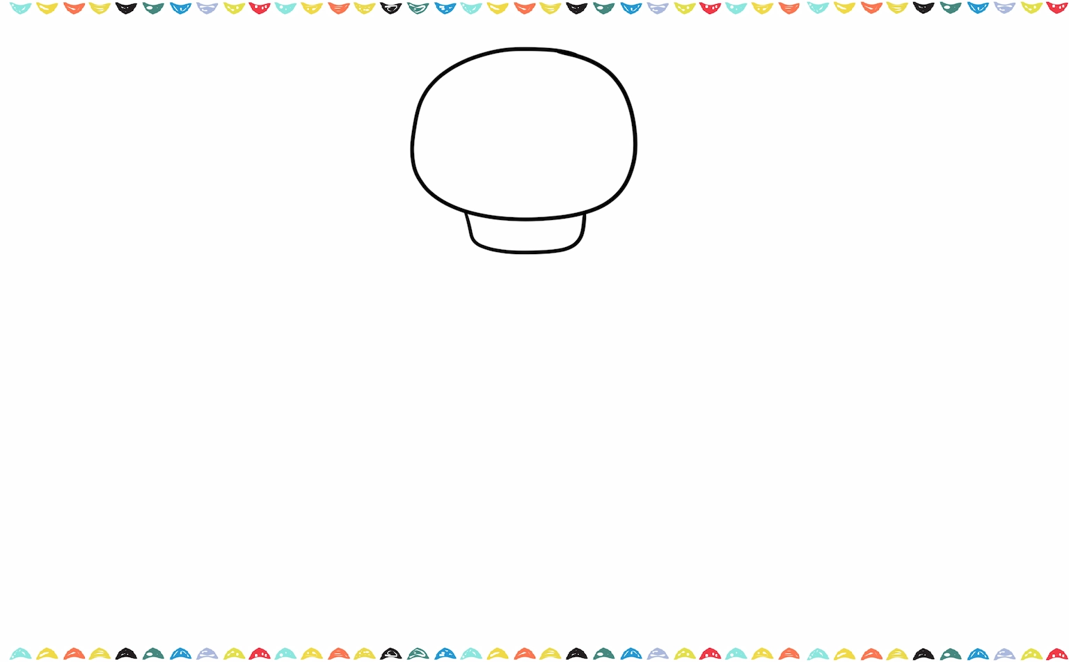 sketch a small oval under the larger oval to create the skeleton's jaw step 2