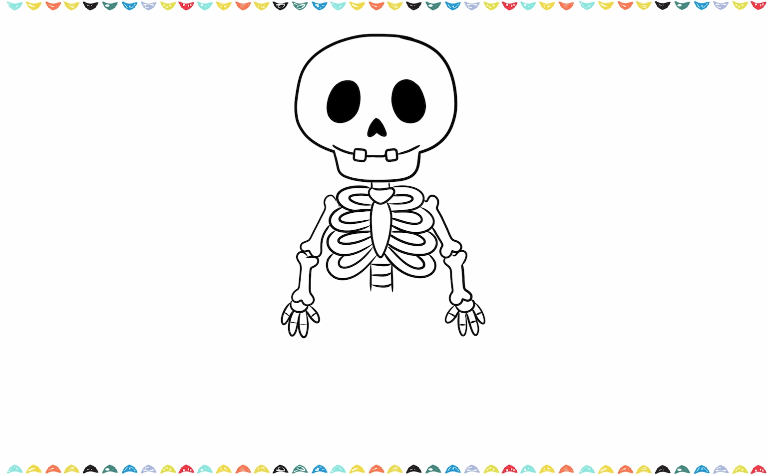 how to draw a skeleton - add the hands and fingers to the sketch step 9