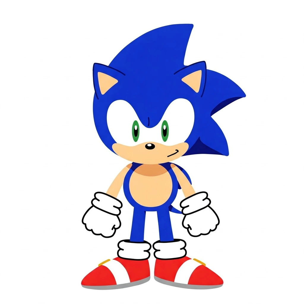 how to draw sonic full body reference image