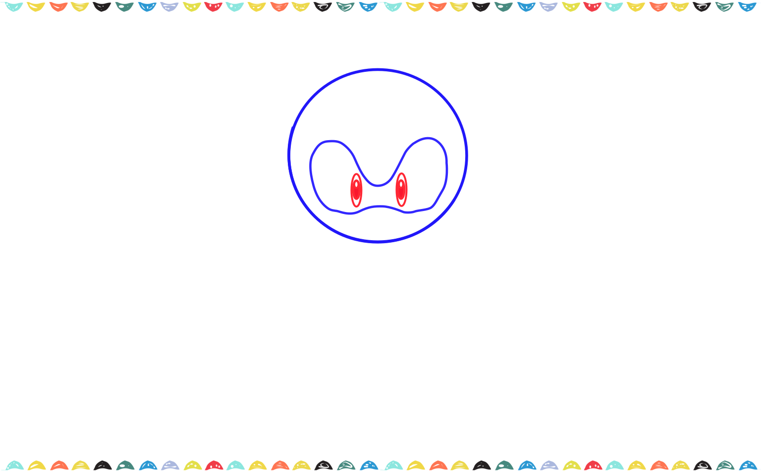 two smaller ovals being sketched inside the larger eye shapes for Sonic's pupils step 4