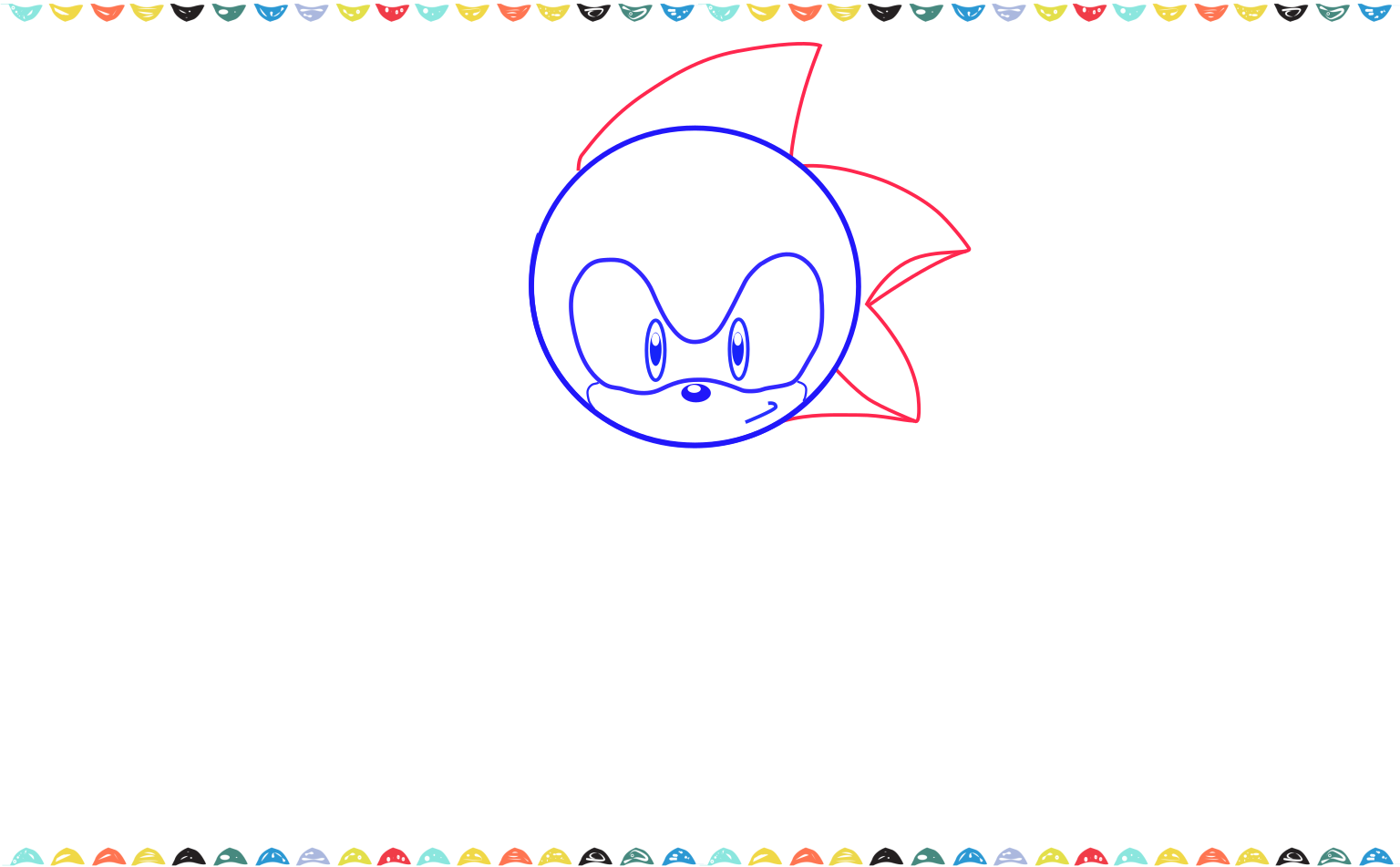 Add three large, curved spikes to the back of Sonic's head step 6