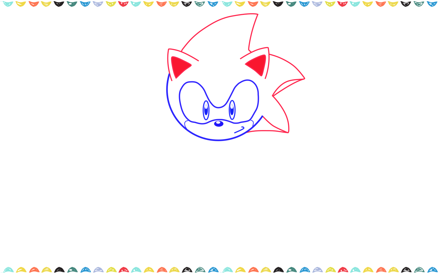 Sketch two pointed triangle shapes onto the top of Sonic's head for the ears step 7