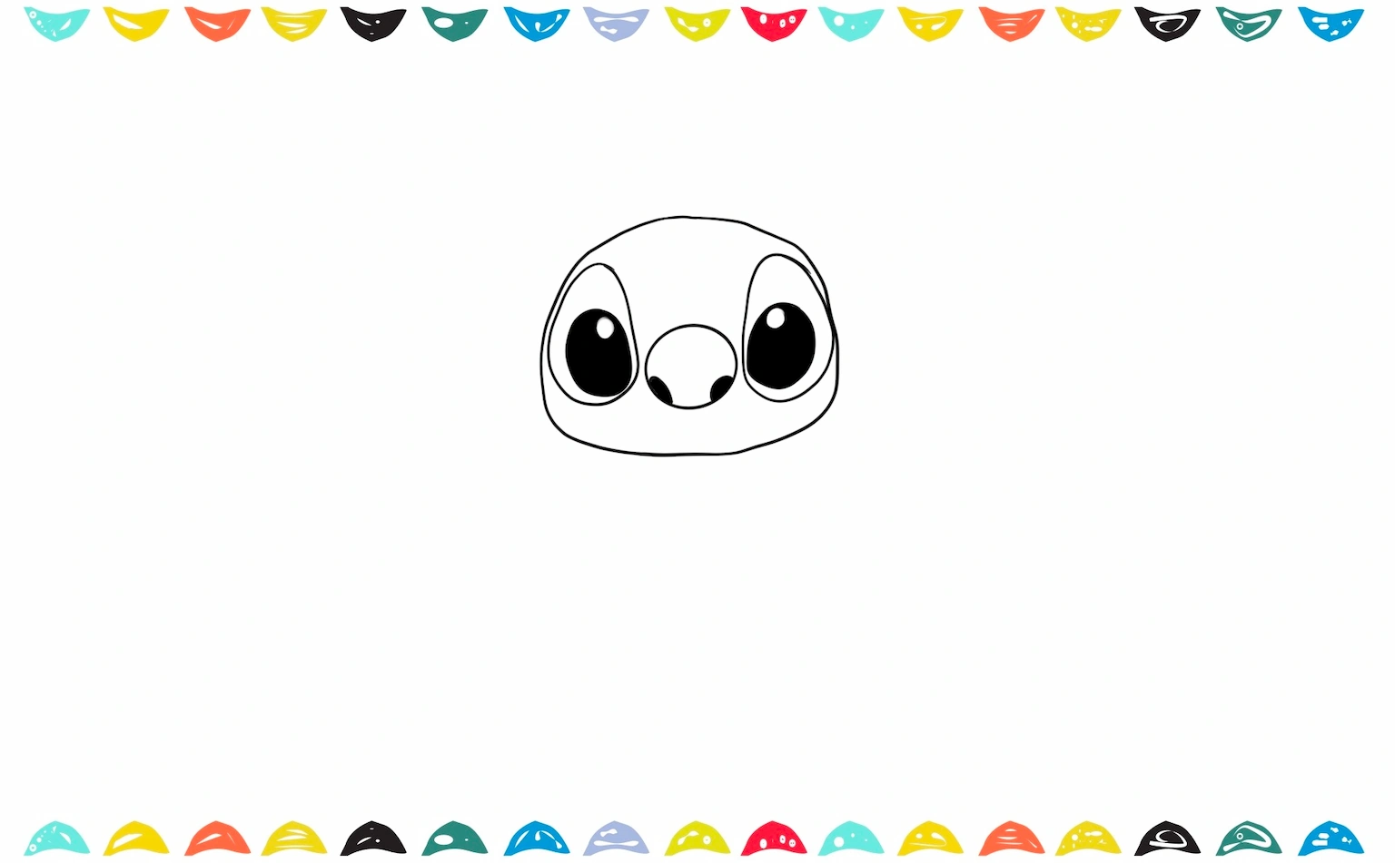 Draw cute nose for the stitch drawing step 4