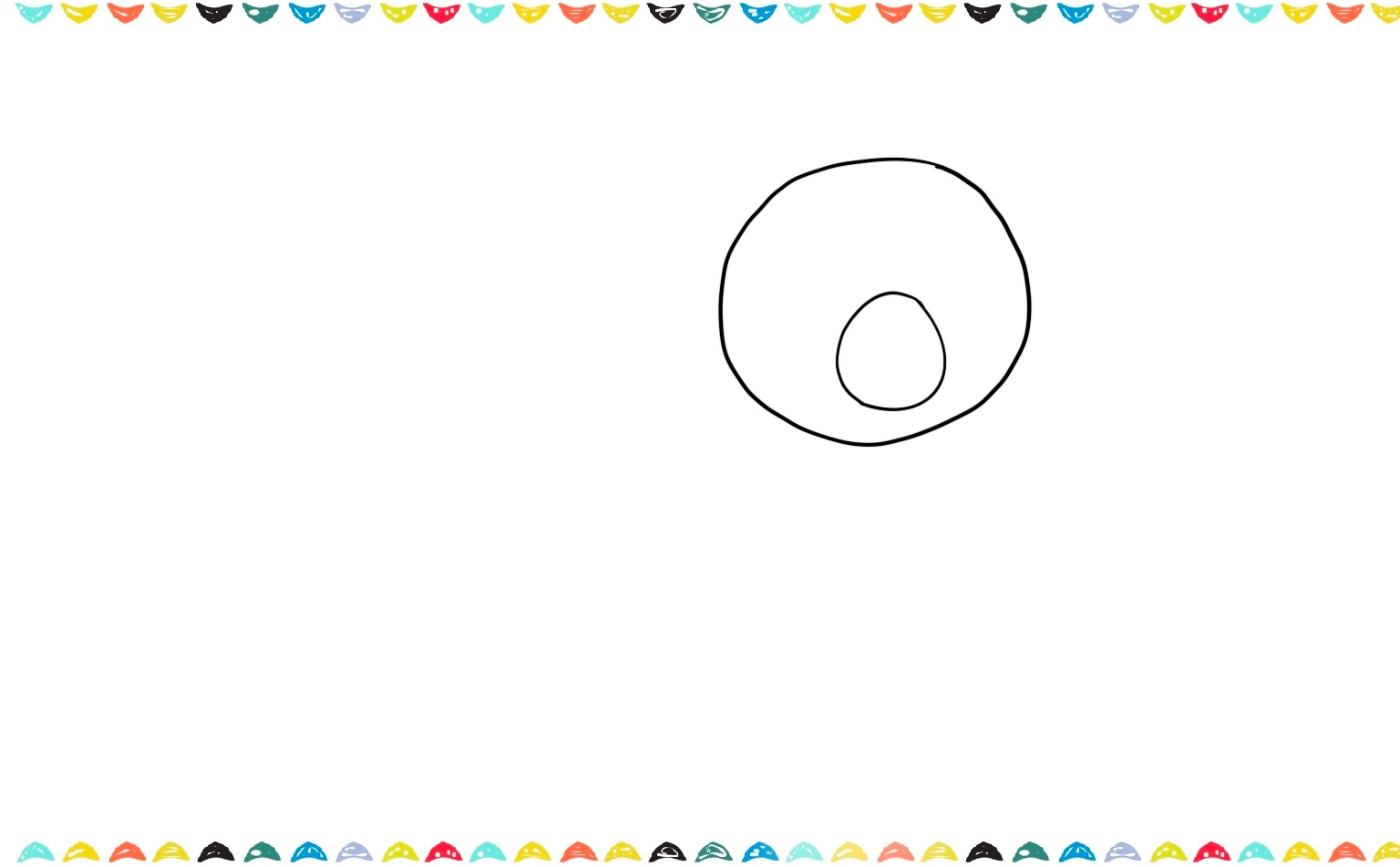 Add a small oval shape inside the lower half of the large head circle to create the bear's snout step 2