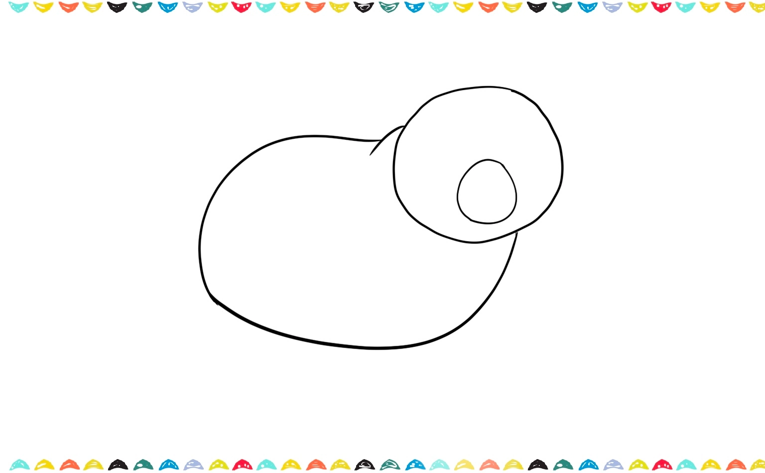 draw a large oval body below the head and connected with two short lines for the neck step 3