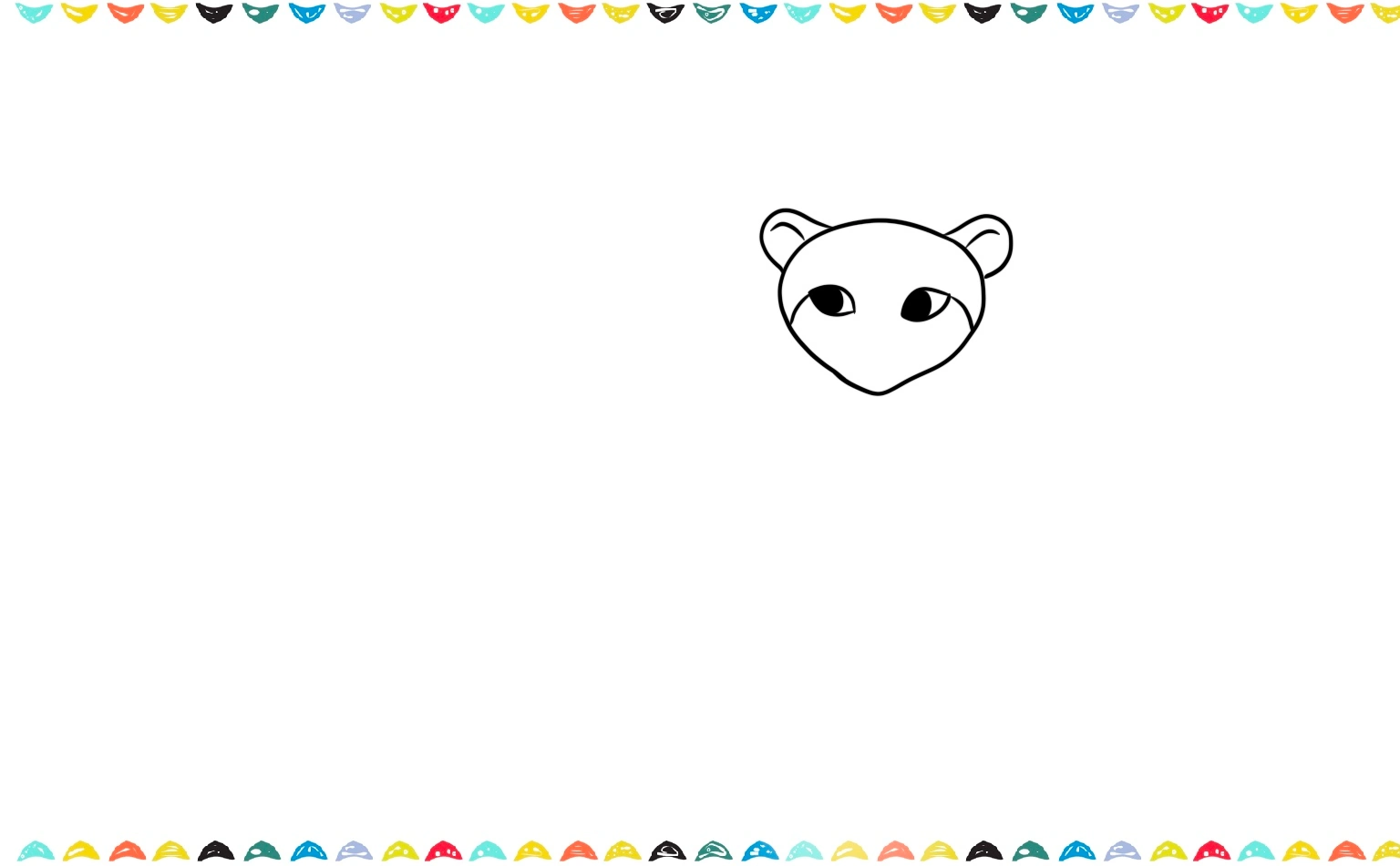 add two big circles for the eyes and a curvy line over each for the eyelid step 3