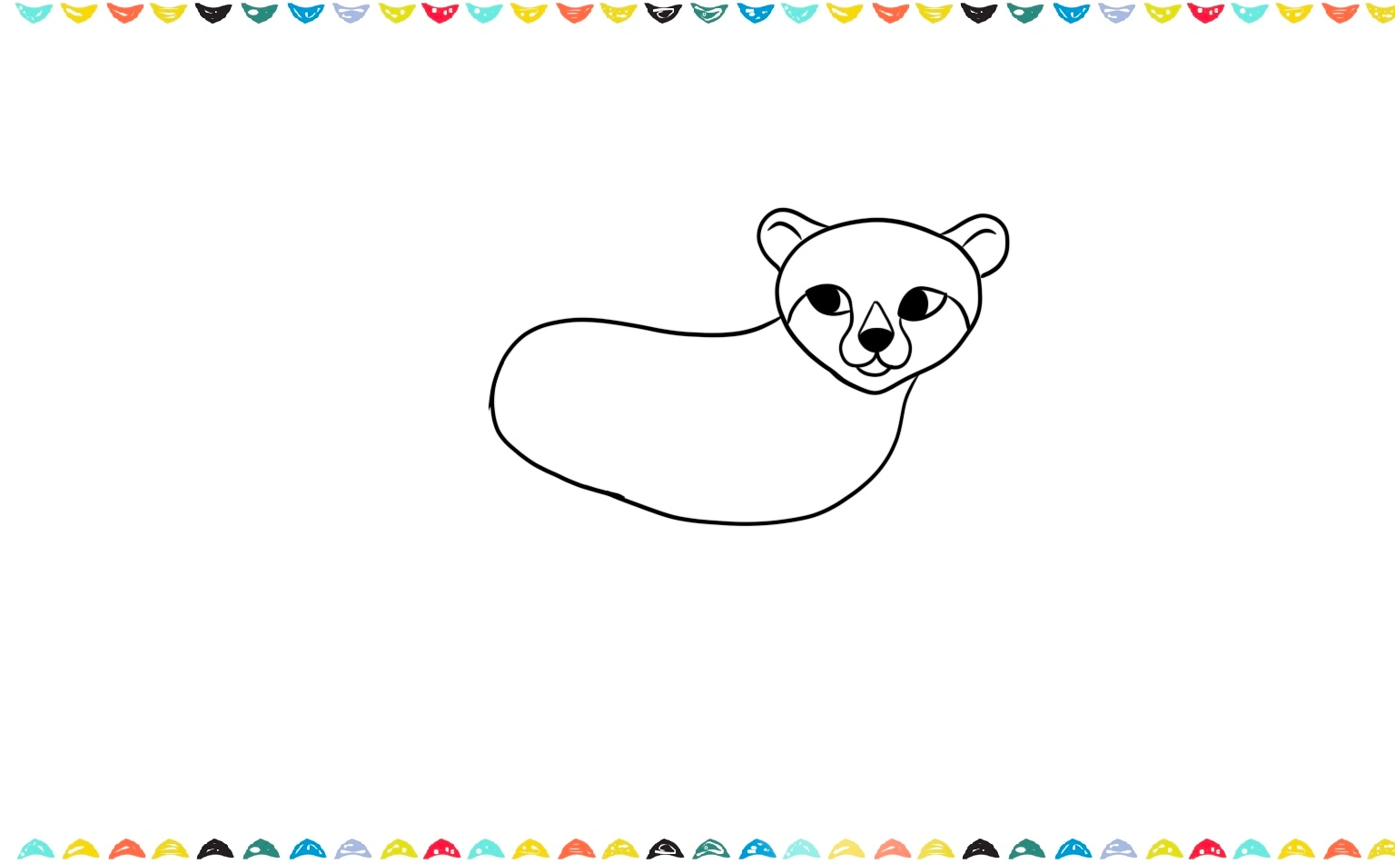 Sketch a long, curved line for the back and a gentle, curved line underneath for the belly, connected at the neck and tail ends for the cheetah's body step 6 