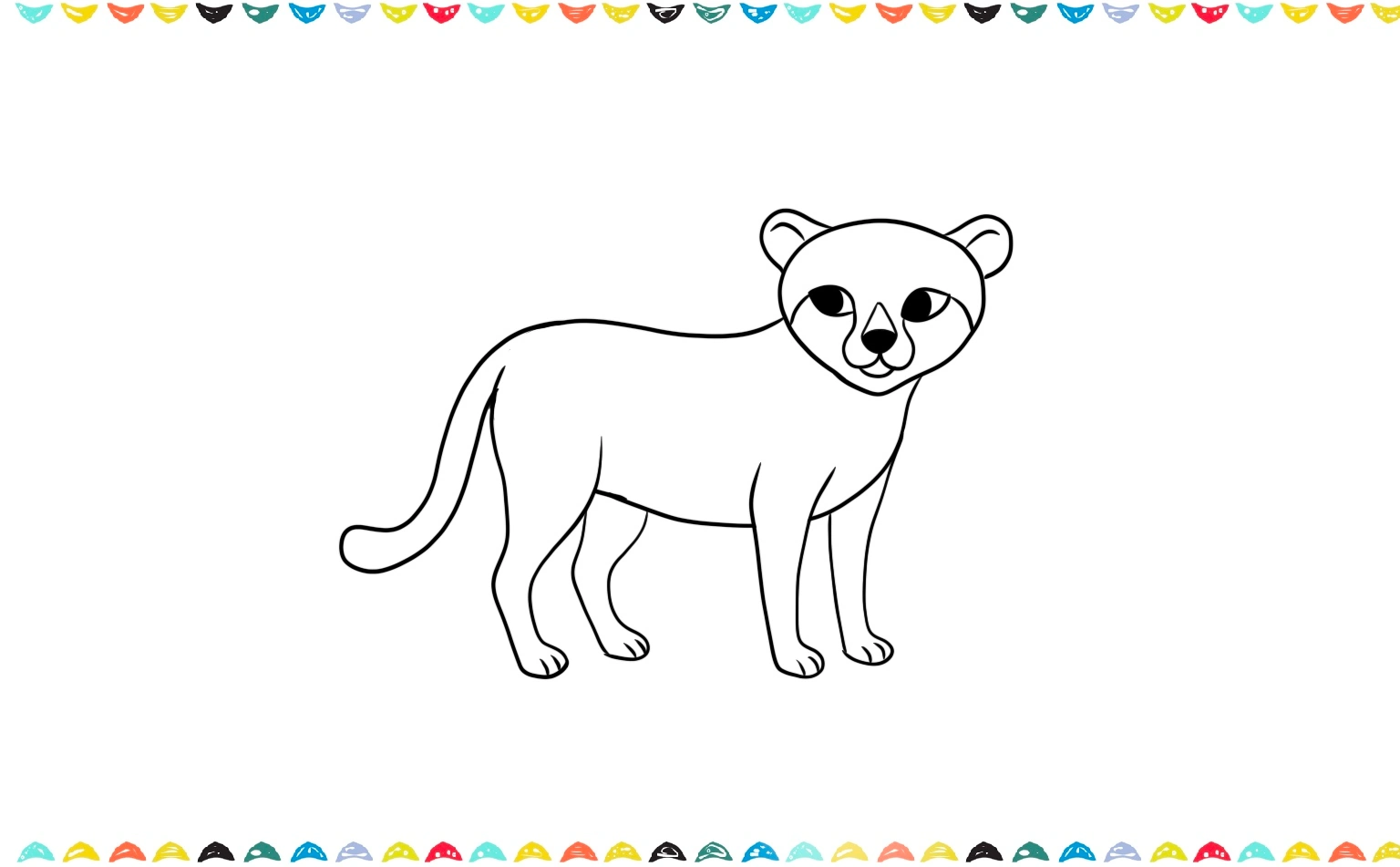 Draw a really long, curved tail that swoops out from the back of your cheetah step 8 