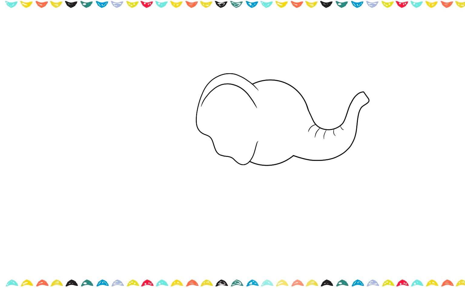 sketch rounded shaped ears of the elephant step 3