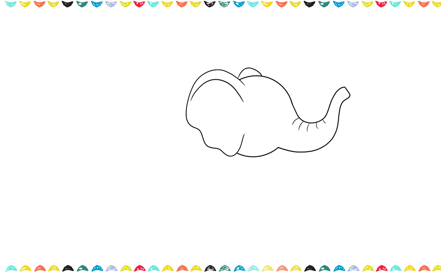 add an ear on other side of the elephant's head step 4