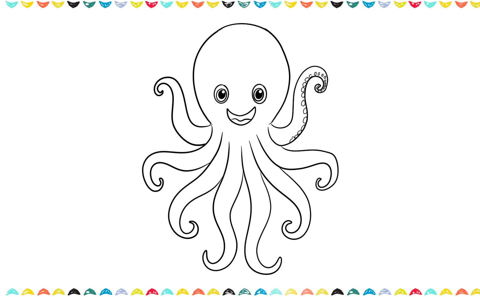 adding suction cups on tentacles of octopus drawing step 5 