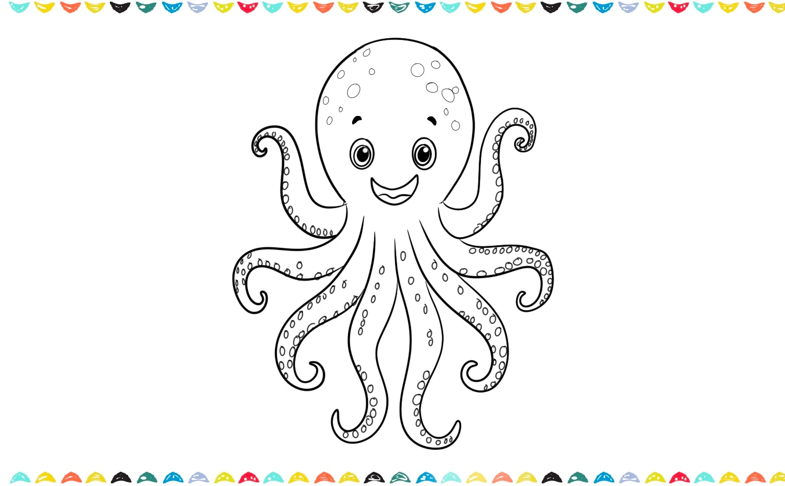 Detailing the facial and skin of the octopus sketch step 7 