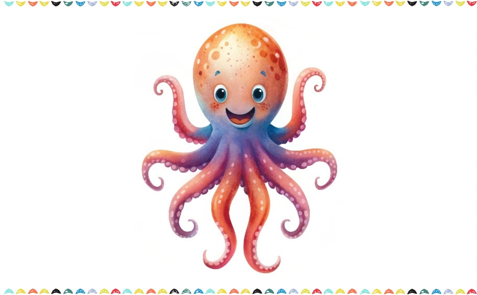 how draw an octopus - finished and colored octopus drawing step 8