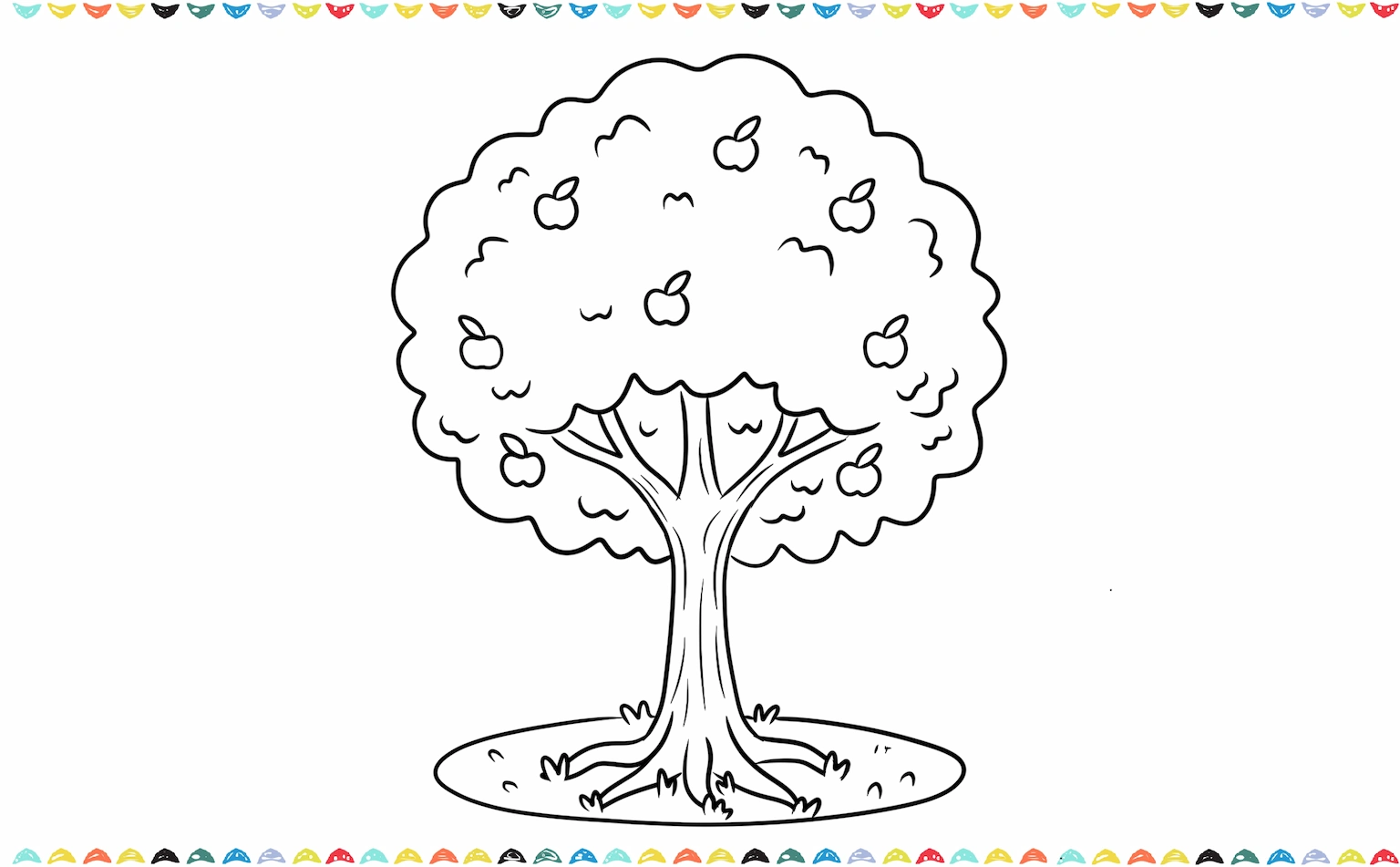 how to draw a tree - draw short vertical lines inside the tree trunk to create bark texture step 9