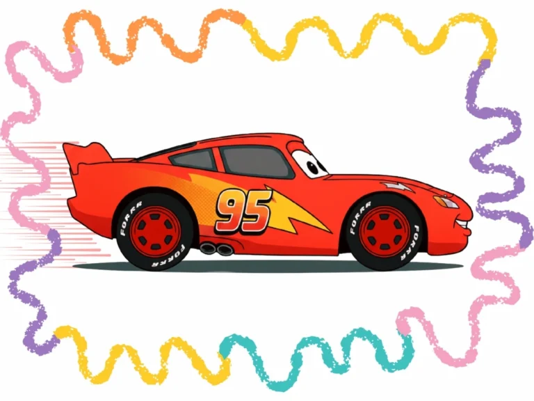 how to draw Lightning McQueen step by step tutorial cover image