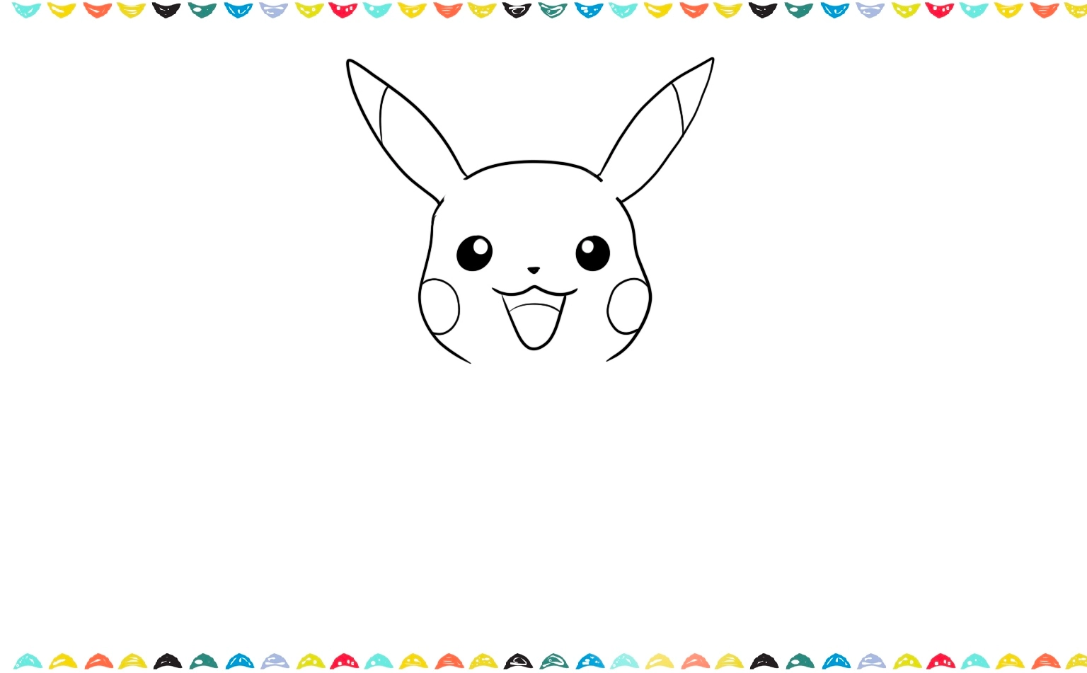 Draw two perfect small circles on the face for Pikachu's electric red cheeks step 5