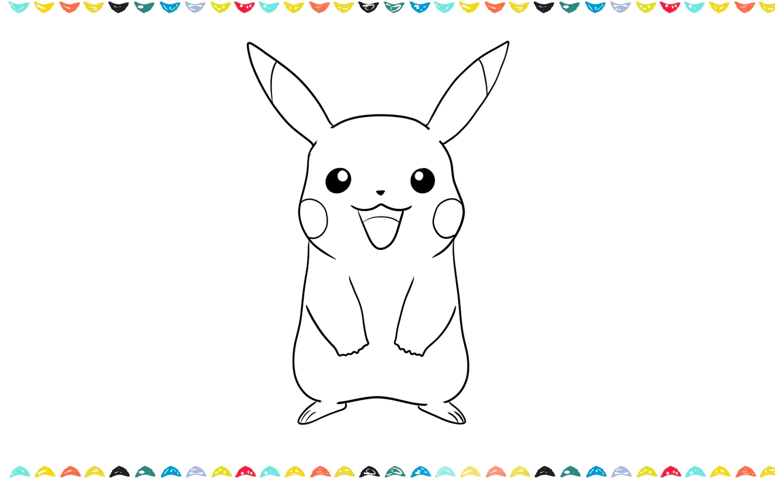 Draw short, simple arms and feet for Pikachu's limbs step 7
