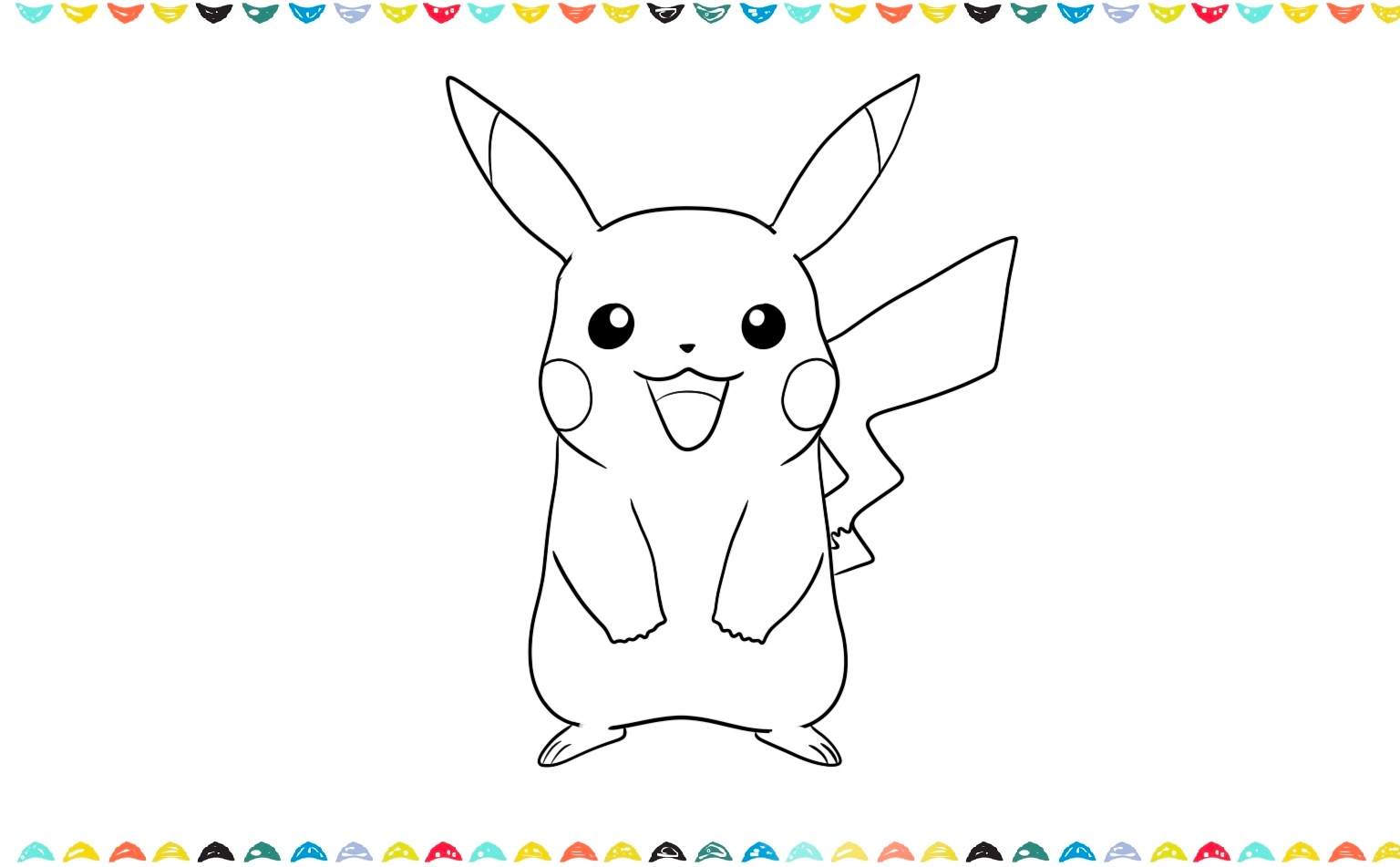 Draw a lightning bolt shape for Pikachu's tail behind the body step 8