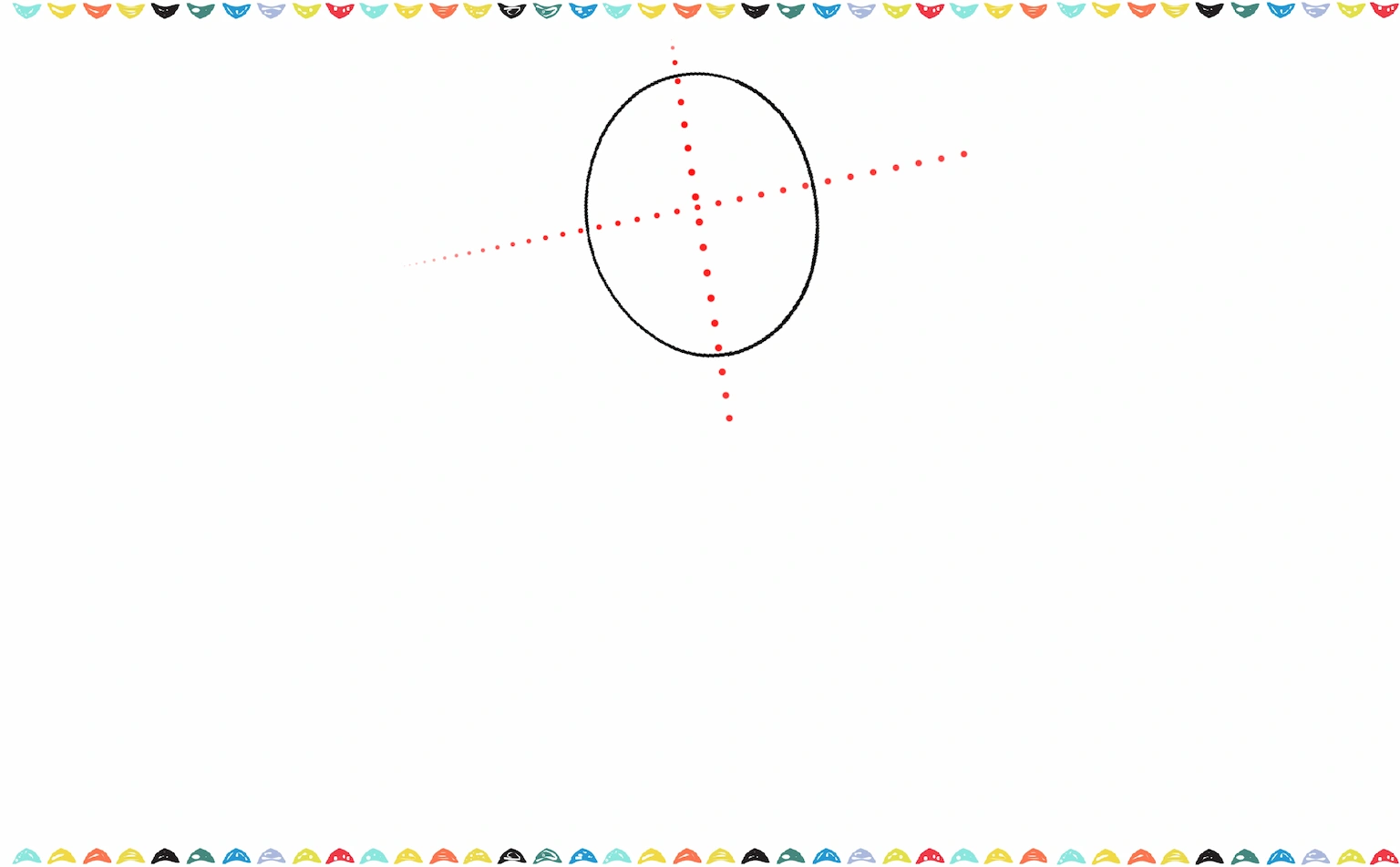 Lightly drawn circle with a vertical and a horizontal line crossing through the middle for the realistic dog's face guidelines step 2