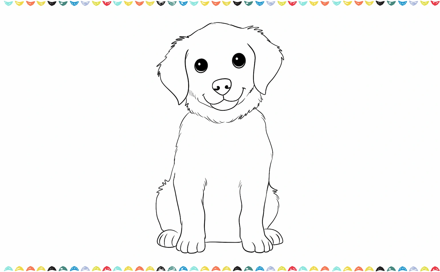 Sketch bent, folded shapes for the back legs with round paws at the bottom step 9