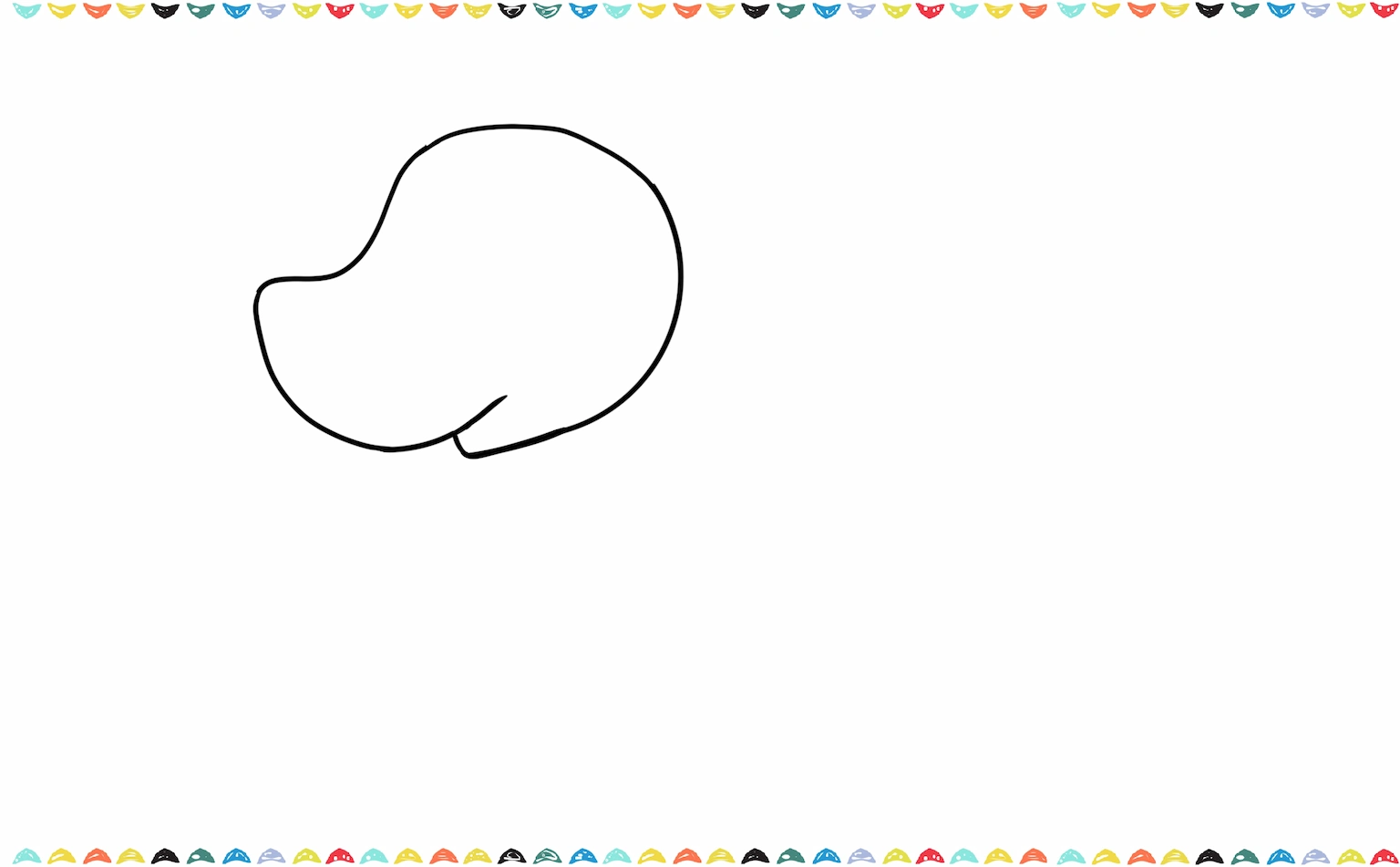 Use an eraser to carefully remove the overlapping guide lines from the dog's head step 2