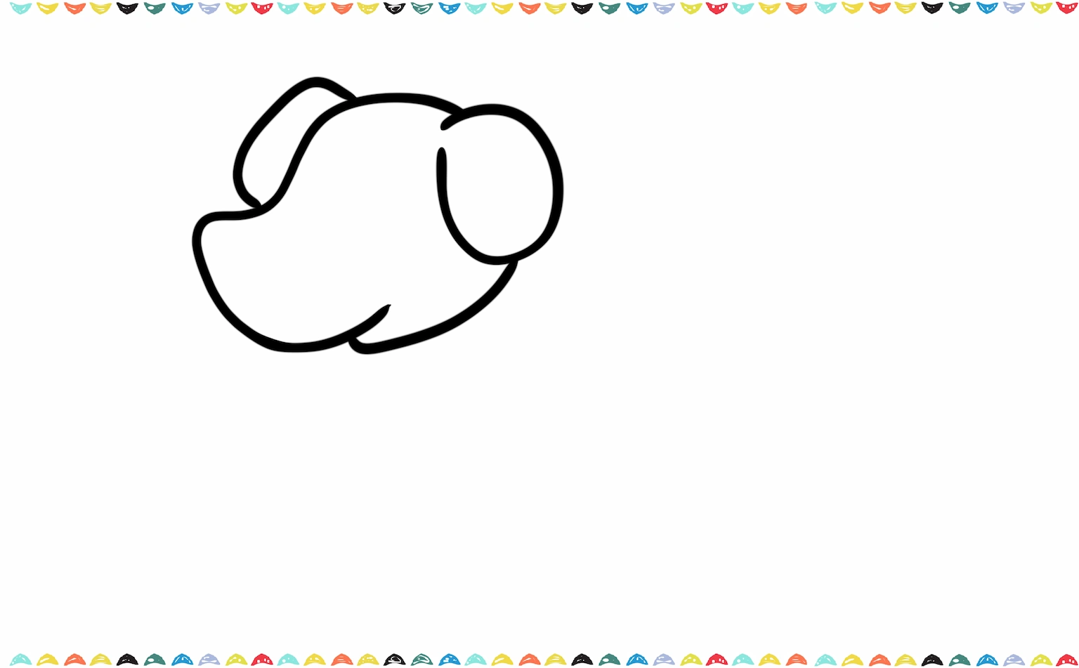Draw two cute and rounded floppy ears on the sides of the dog's head step 3