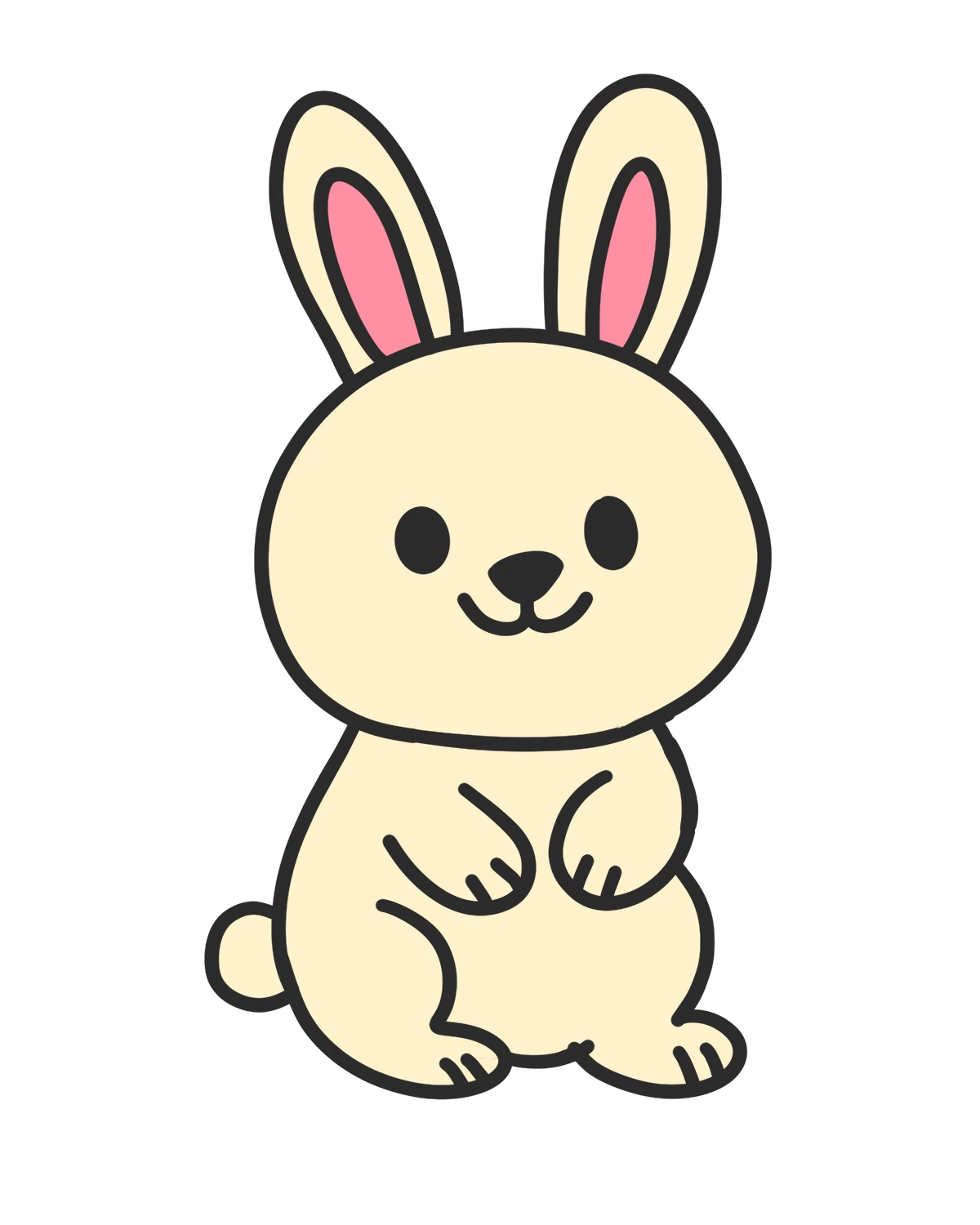 cute bunny doodle final drawing simple bunny for kids