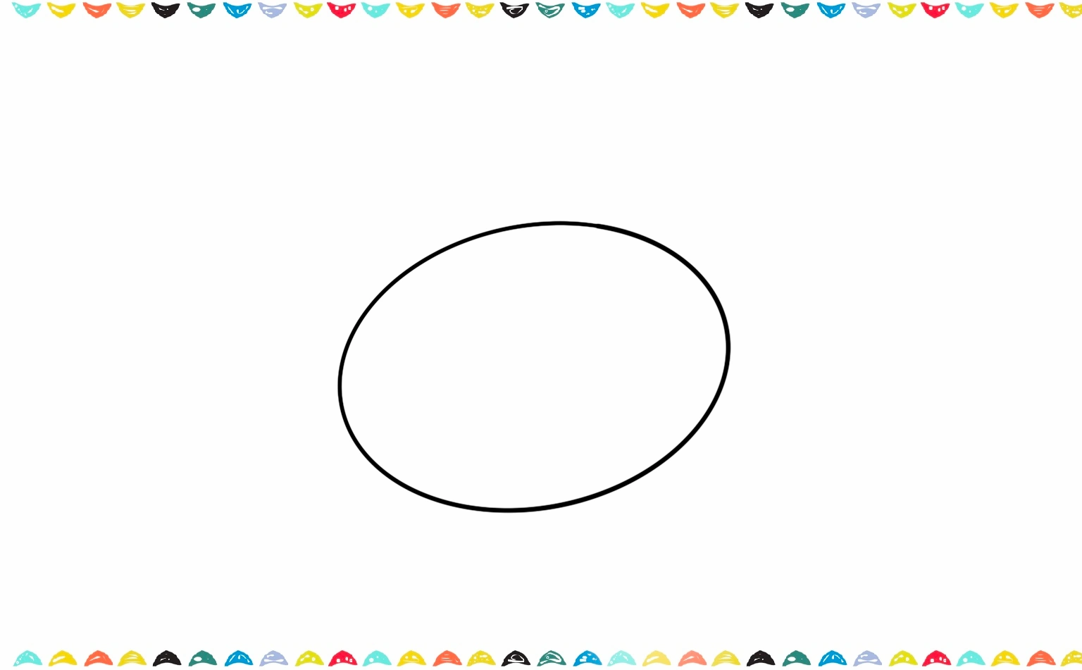 Sketch a large, simple oval shape representing the start of a chicken's body step 1
