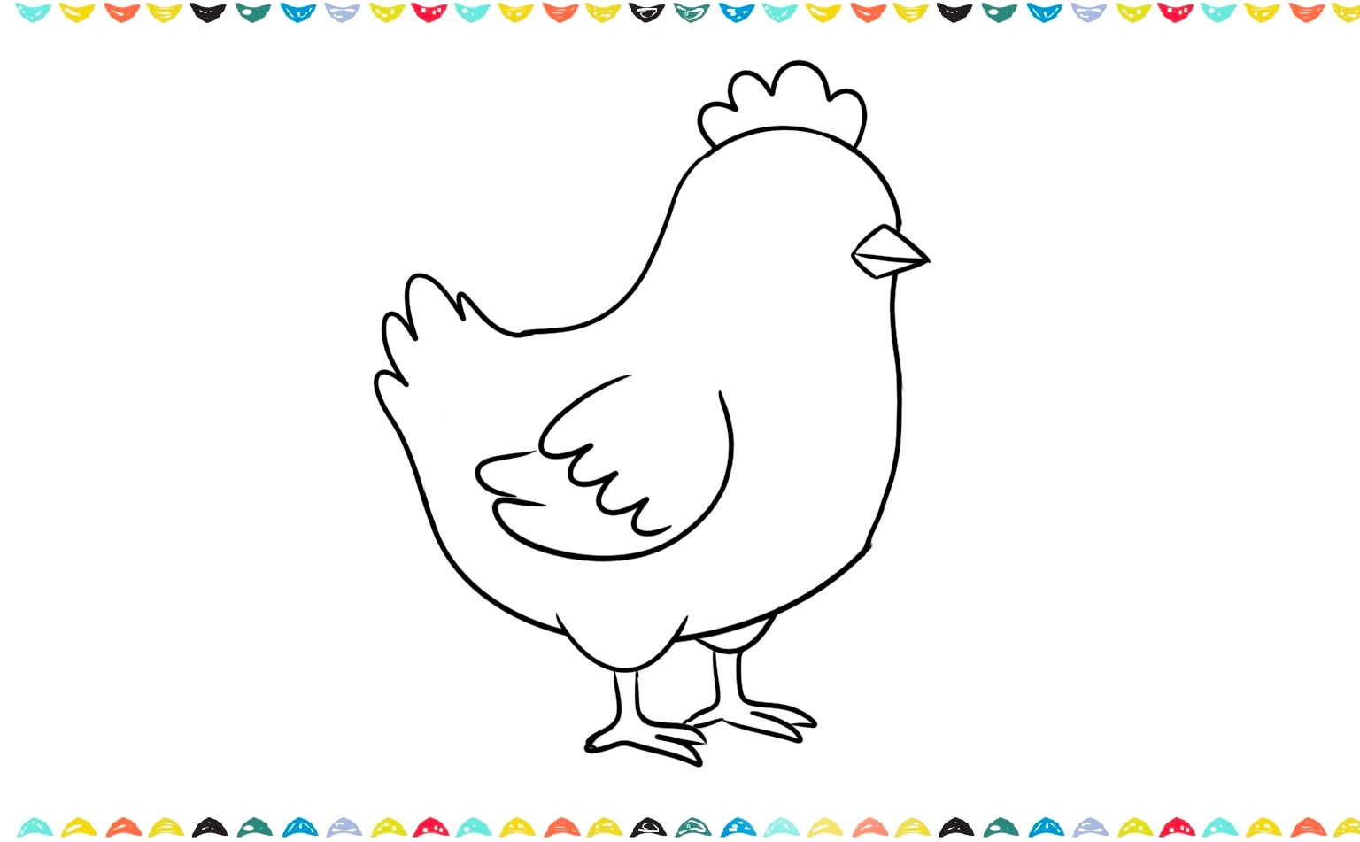 Add legs and feet to complete the basic shape of the chicken step 7