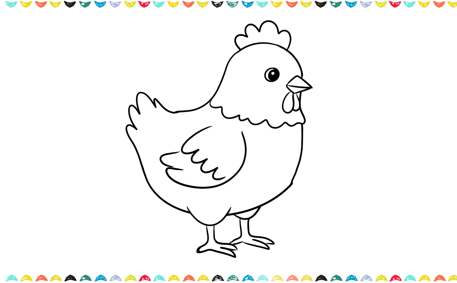 Draw the eye and wattle for the chicken sketch Step 8